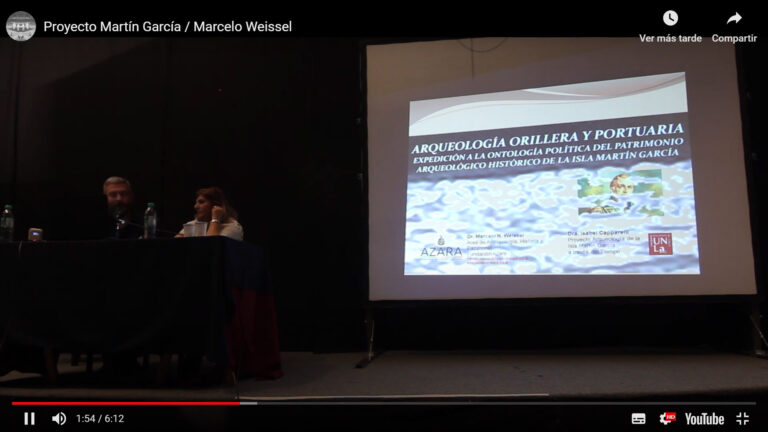 Arqueología orillera y portuaria, conferencia de Marcelo Weissel