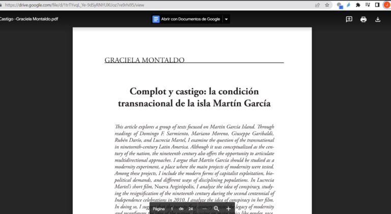 Complot y Castigo Graciela Montaldo
